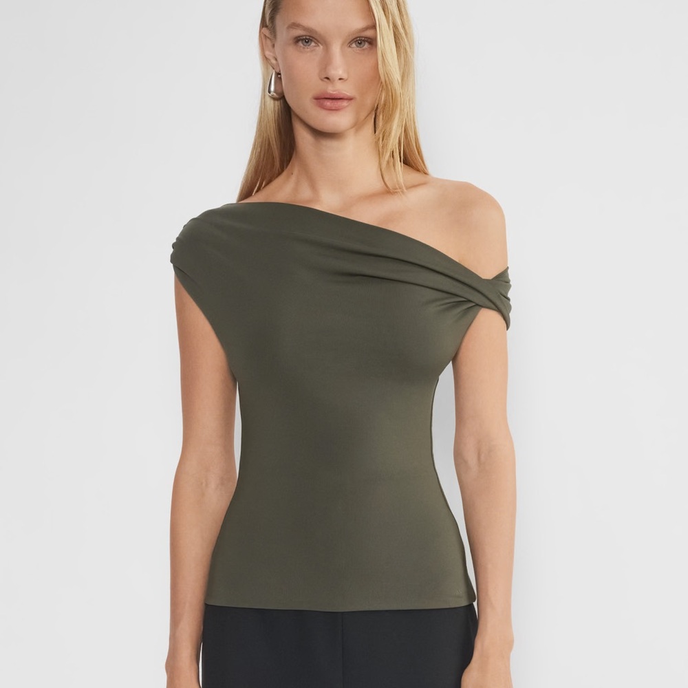 ARITZIA CONTOUR RAVISH TOP DARK OLIVE